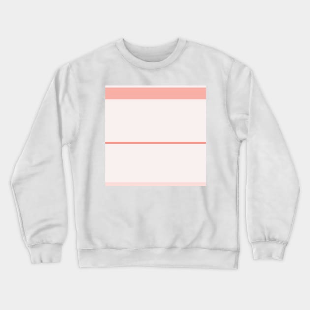 An enchanting tranquility of Very Light Pink, Pale Pink, Pale Salmon and Peachy Pink stripes. Crewneck Sweatshirt by Sociable Stripes